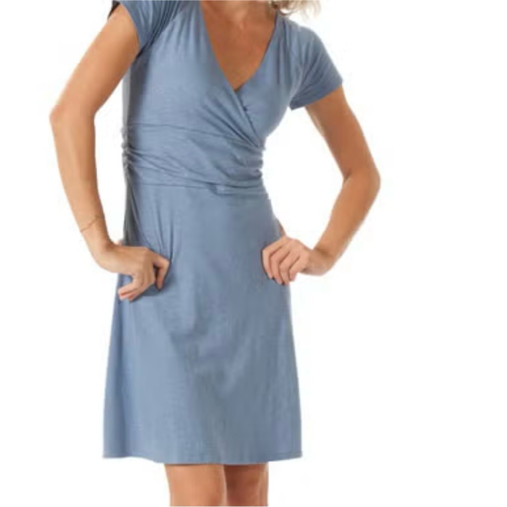 Horny Toad Light Blue Wrap-Style Midi Dress